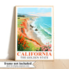 California Travel Print Poster Golden State Pacific Coast Souvenir Wall Art Landscape Painting Picture For Home Room Living Room Office Bedroom Decor Unframed | siriusteestore