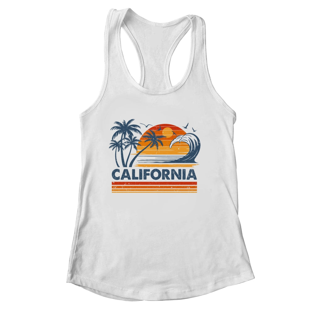 California Vacation Sunset Cute 70s Vintage Retro Beach Shirt & Tank Top | siriusteestore