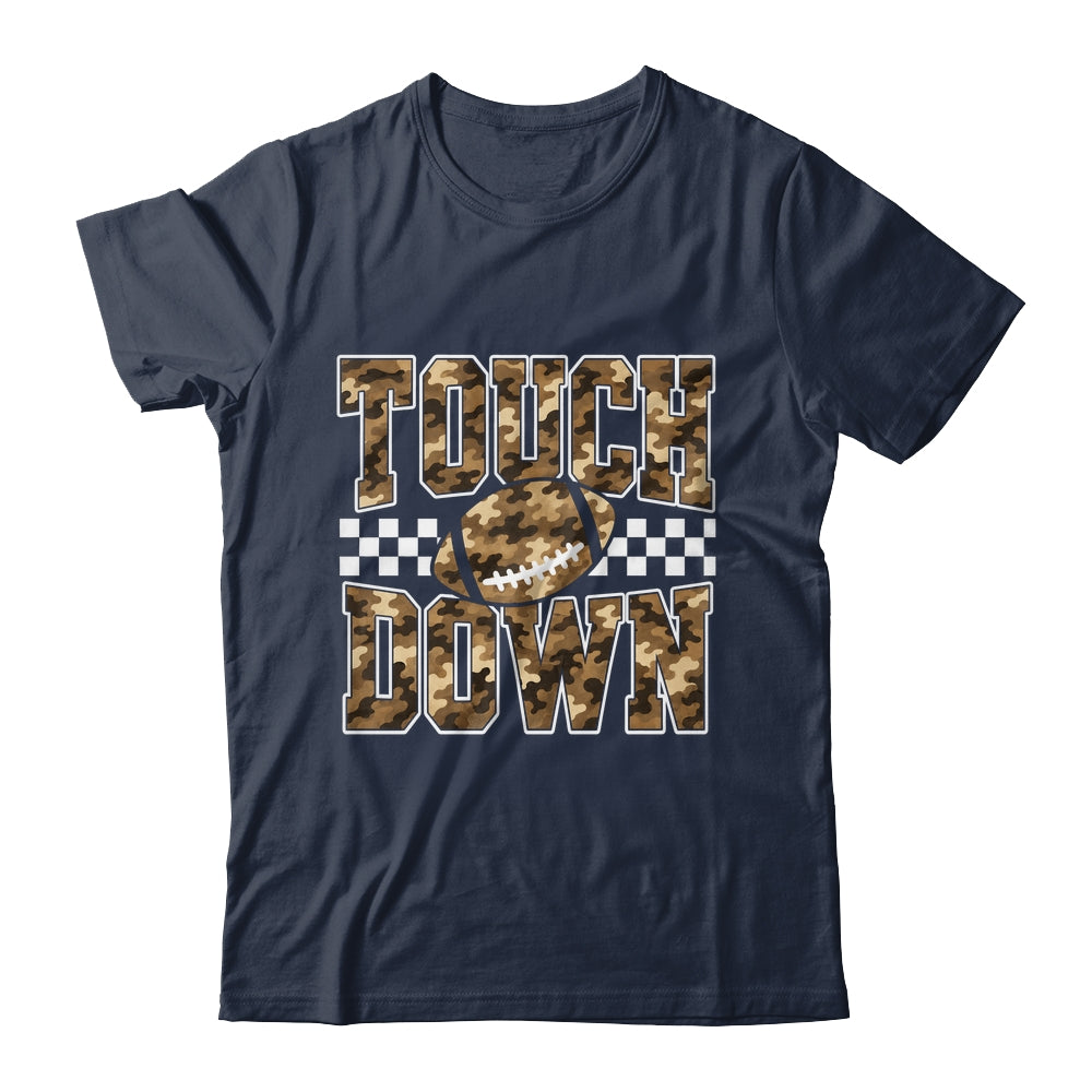 Camo Checkered Football Touchdown Game Day Fall Season Mom Shirt & Sweatshirt | siriusteestore