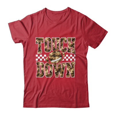 Camo Checkered Football Touchdown Game Day Fall Season Mom Shirt & Sweatshirt | siriusteestore