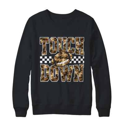 Camo Checkered Football Touchdown Game Day Fall Season Mom Shirt & Sweatshirt | siriusteestore