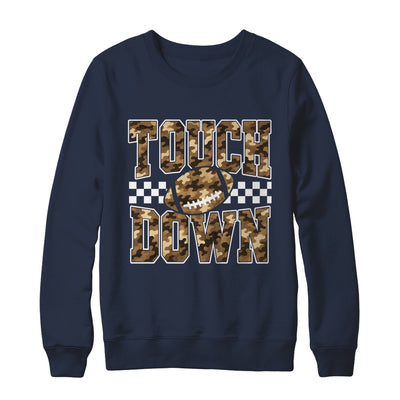 Camo Checkered Football Touchdown Game Day Fall Season Mom Shirt & Sweatshirt | siriusteestore