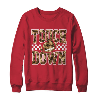 Camo Checkered Football Touchdown Game Day Fall Season Mom Shirt & Sweatshirt | siriusteestore