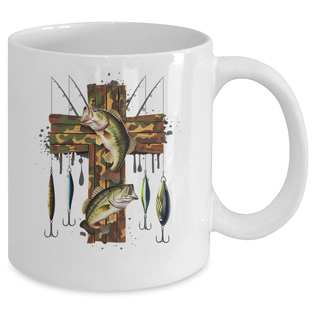 Camo Cross Fishing Christian Fishers Of Men Bible Faith Fish Mug | siriusteestore