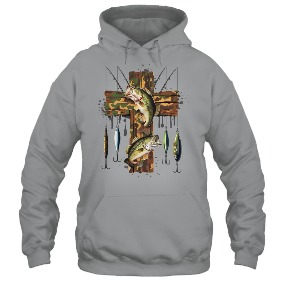 Camo Cross Fishing Christian Fishers Of Men Bible Faith Fish Shirt & Hoodie | siriusteestore