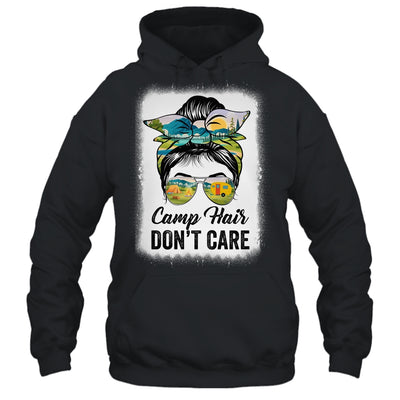 Camp Hair Don't Care Camper Camping Messy Bun Hair Womens Shirt & Tank Top | siriusteestore