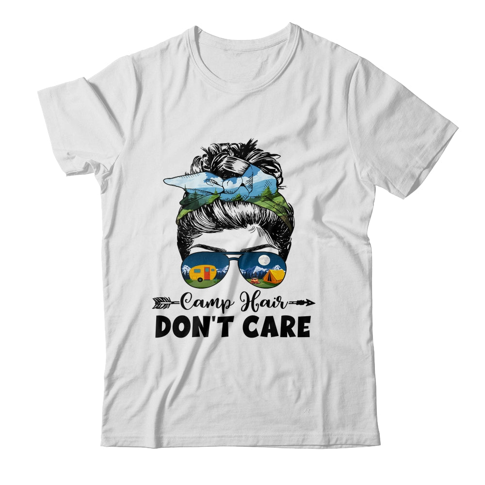 Camp Hair Dont Care Womens Camper Camping Messy Bun Hair Shirt & Tank Top | siriusteestore
