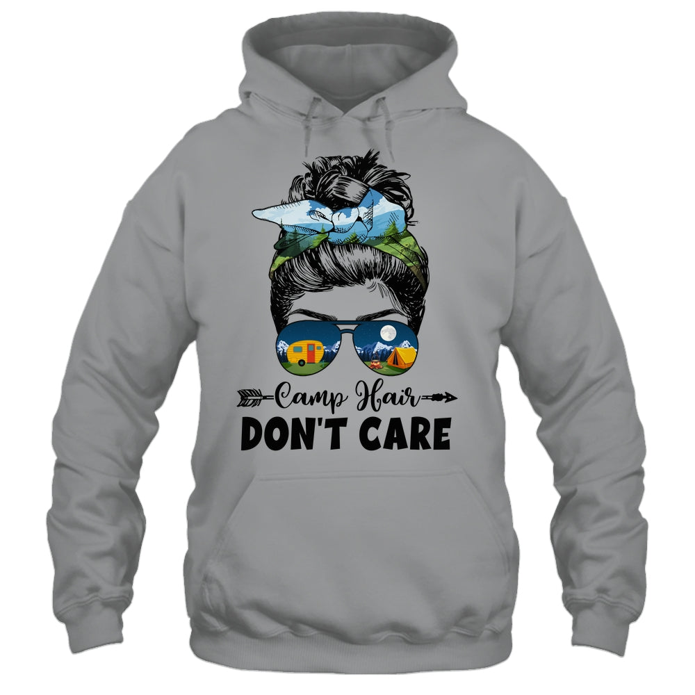 Camp Hair Dont Care Womens Camper Camping Messy Bun Hair Shirt & Tank Top | siriusteestore