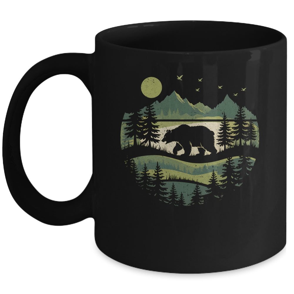 Camping Forest Hiking Nature Vintage Retro Wildlife Outdoor Mug | siriusteestore