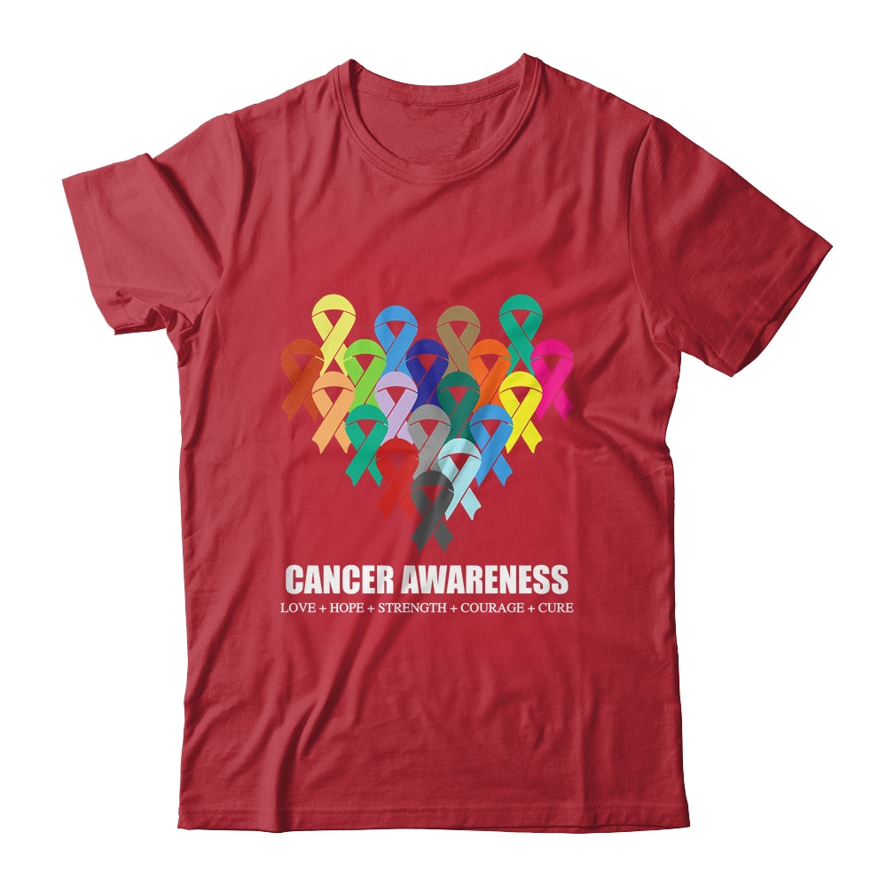 Cancer Awareness Live Fight Cancer Ribbon Hope Cure Strength Shirt & Tank Top | siriusteestore