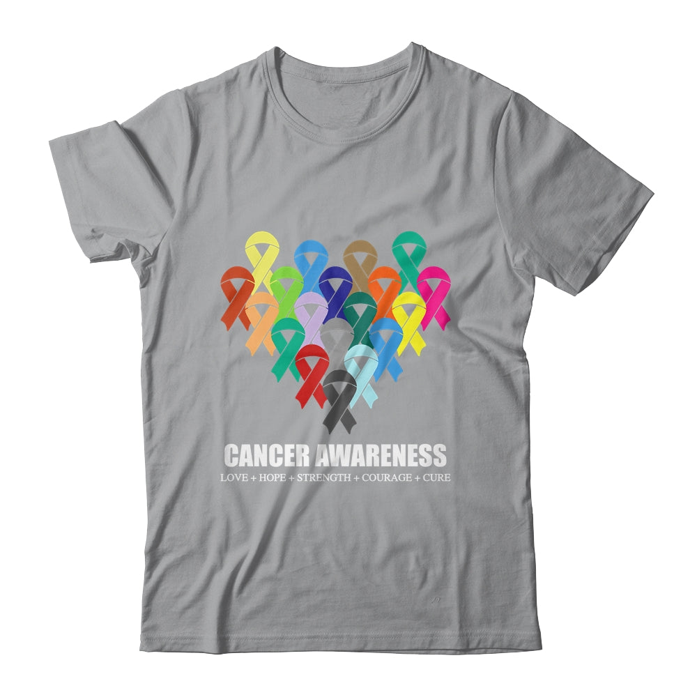 Cancer Awareness Live Fight Cancer Ribbon Hope Cure Strength Shirt & Tank Top | siriusteestore