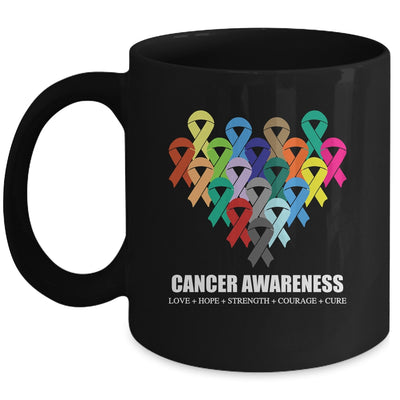 Cancer Awareness Live Fight Cancer Ribbon Hope Cure Strength Mug | siriusteestore