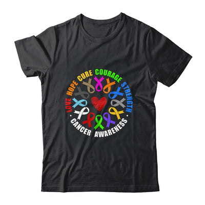 Cancer Awareness Live Hope Cure Strength Fight Cancer Ribbon Shirt & Tank Top | siriusteestore
