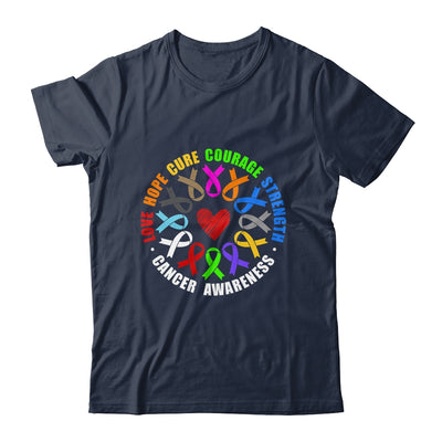 Cancer Awareness Live Hope Cure Strength Fight Cancer Ribbon Shirt & Tank Top | siriusteestore