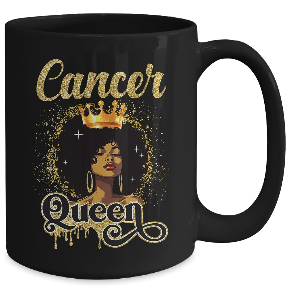 Cancer Queen Birthday Afro Girls Black Zodiac Birthday Mug | siriusteestore
