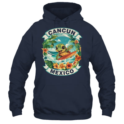 Cancun Mexico Cute Sea Turtle Surfing Summer Vacation Shirt & Tank Top | siriusteestore