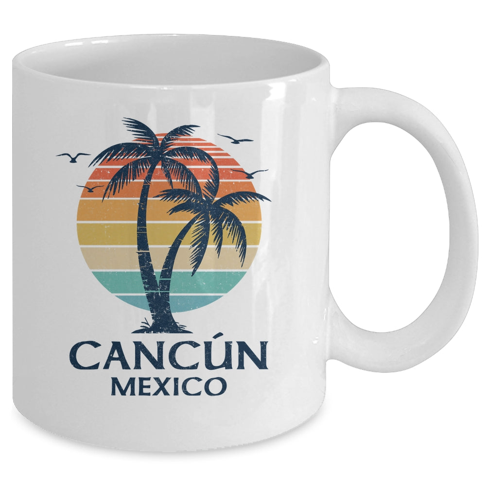 Cancun Mexico Souvenir Beach Sunset Vintage Women Men Mug | siriusteestore