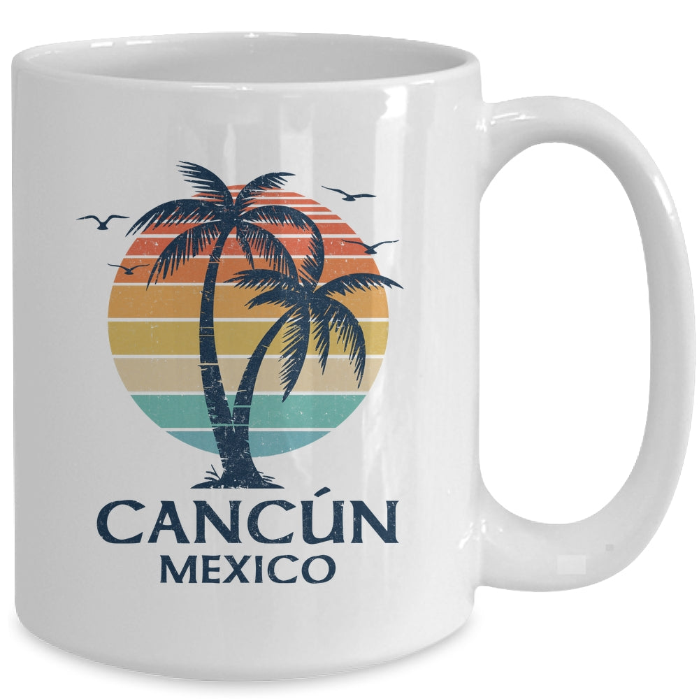 Cancun Mexico Souvenir Beach Sunset Vintage Women Men Mug | siriusteestore
