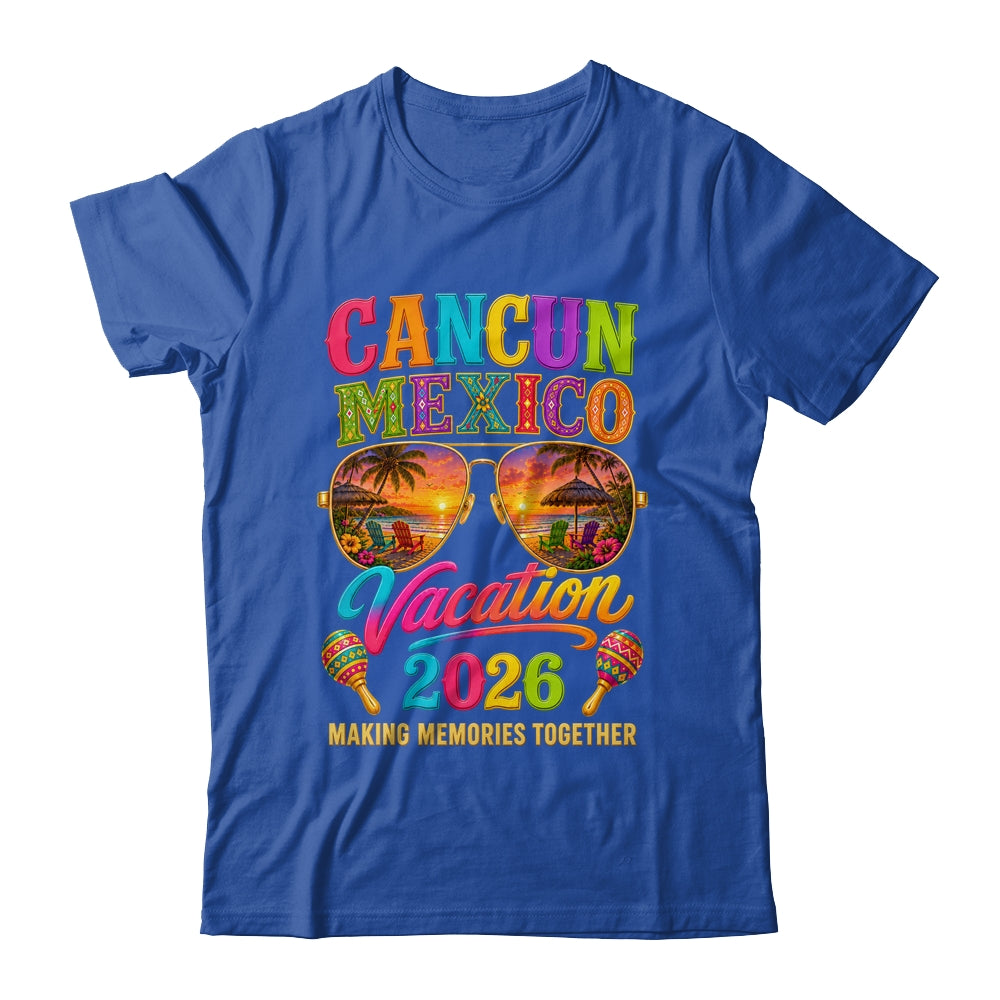 Cancun Mexico Vacation Beach 2026 Trip Group Squad Retro Shirt & Tank Top | siriusteestore