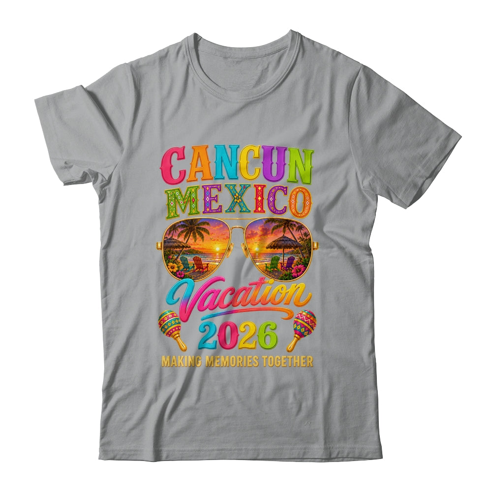 Cancun Mexico Vacation Beach 2026 Trip Group Squad Retro Shirt & Tank Top | siriusteestore