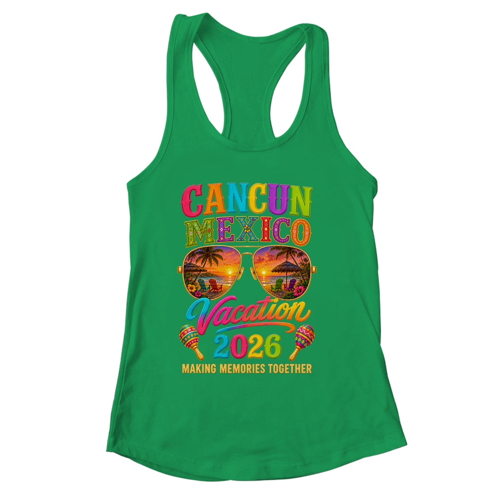 Cancun Mexico Vacation Beach 2026 Trip Group Squad Retro Shirt & Tank Top | siriusteestore