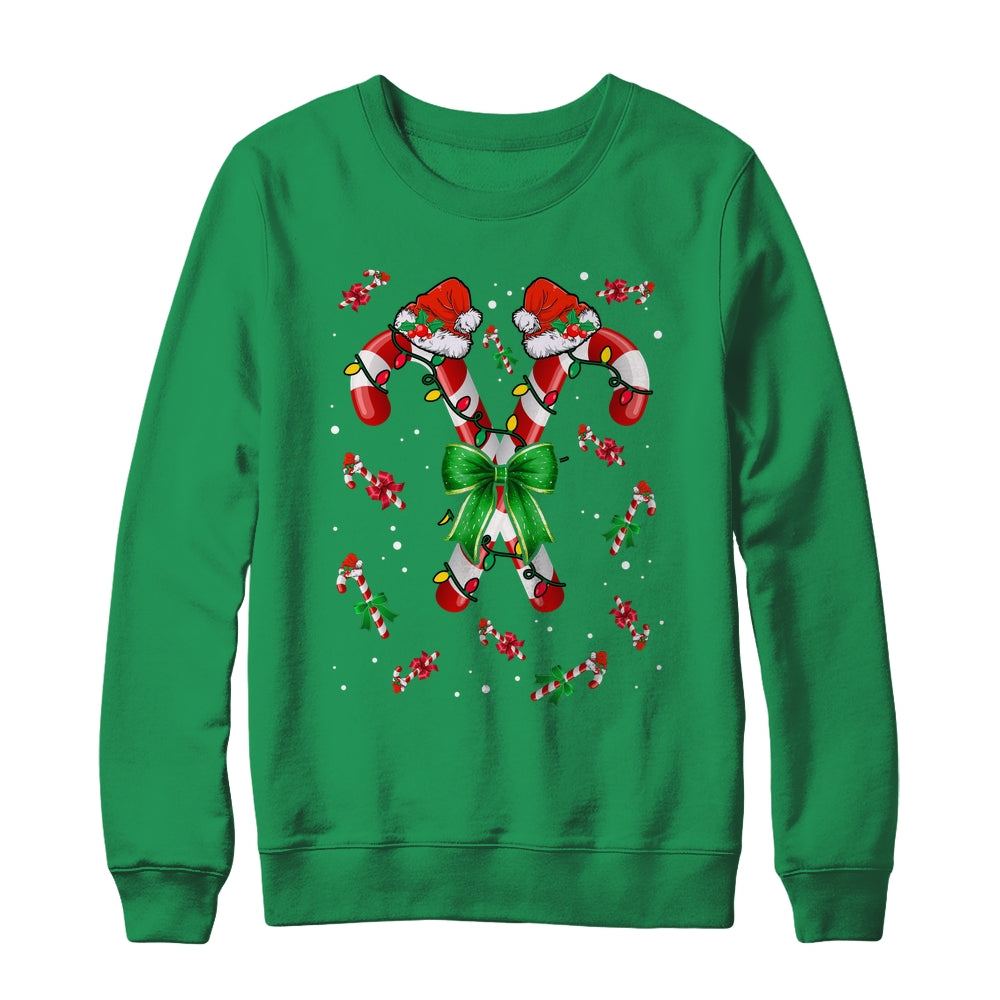 Candy Cane Santa Christmas Family Matching Funny Xmas Lights Shirt & Sweatshirt | siriusteestore