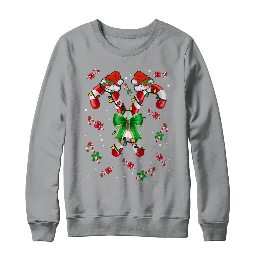 Candy Cane Santa Christmas Family Matching Funny Xmas Lights Shirt & Sweatshirt | siriusteestore