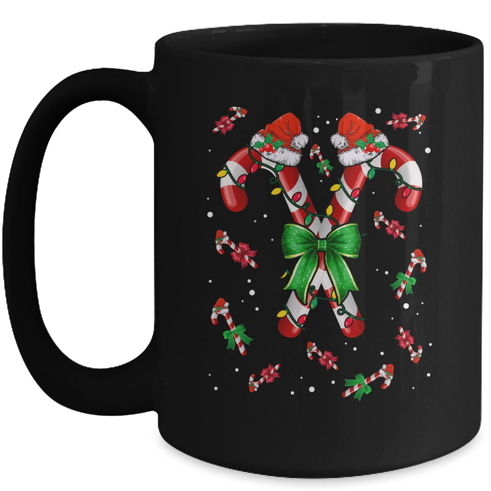 Candy Cane Santa Christmas Family Matching Funny Xmas Lights Mug | siriusteestore