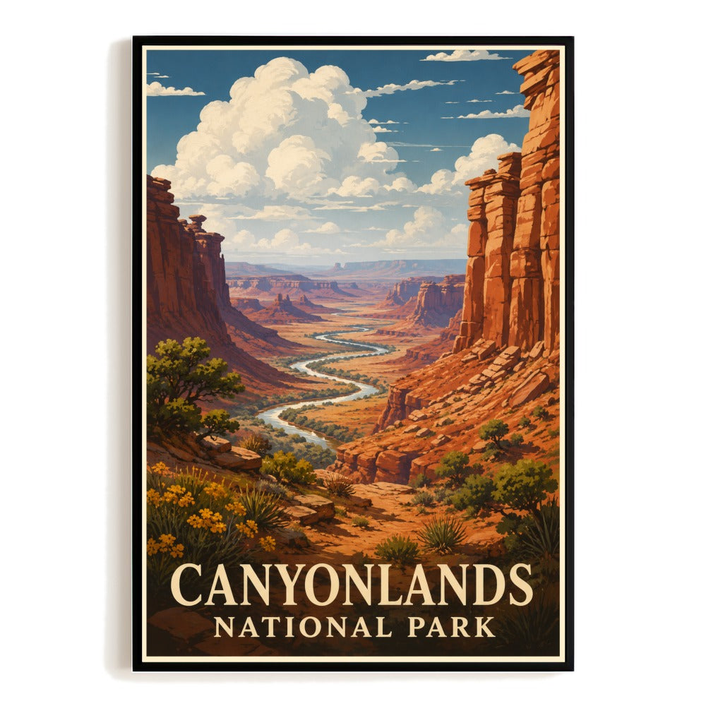 Canyonlands National Park Utah Travel Poster Vintage American Utah Souvenir Landscape Wall Art Decor For Home Living Room Office Print Adventure Nature Gift Unframed | siriusteestore