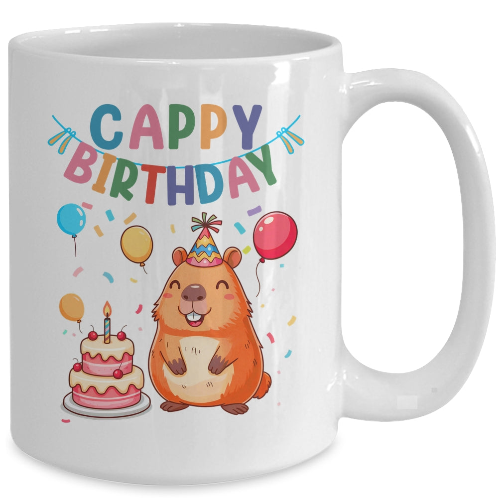 Cappy Birthday Capybara Lovers Girl Boy Happy Birthday Party Mug | siriusteestore