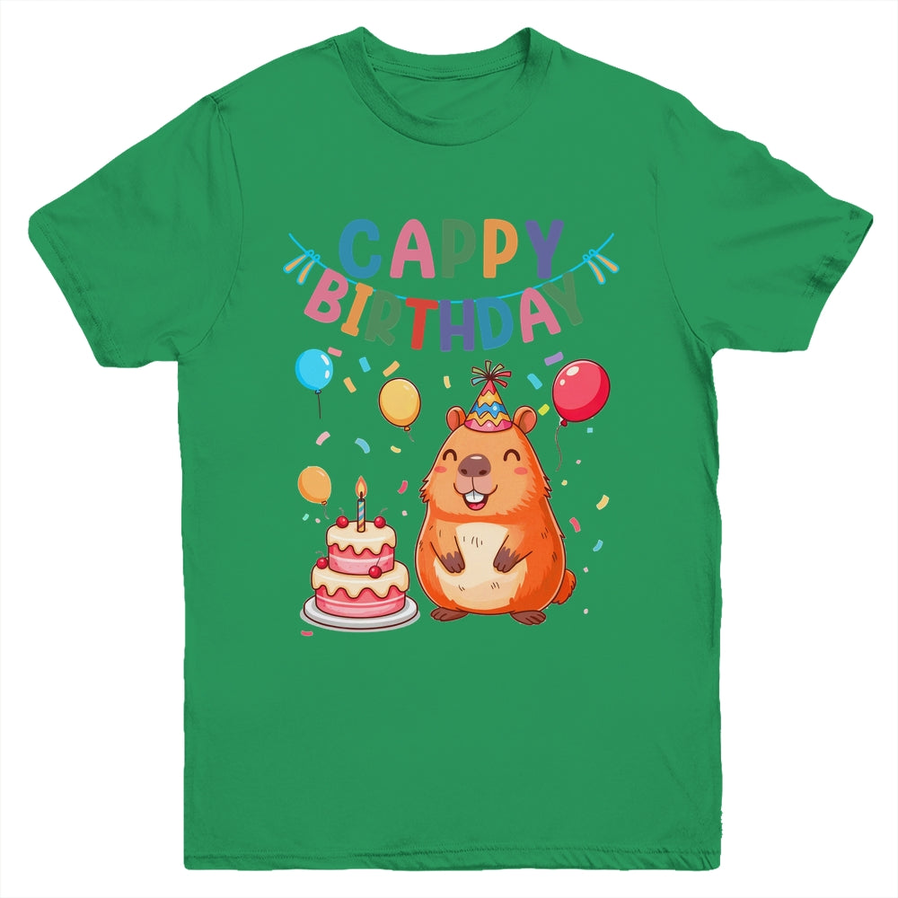 Cappy Birthday Capybara Lovers Girl Boy Happy Birthday Party Youth Shirt | siriusteestore