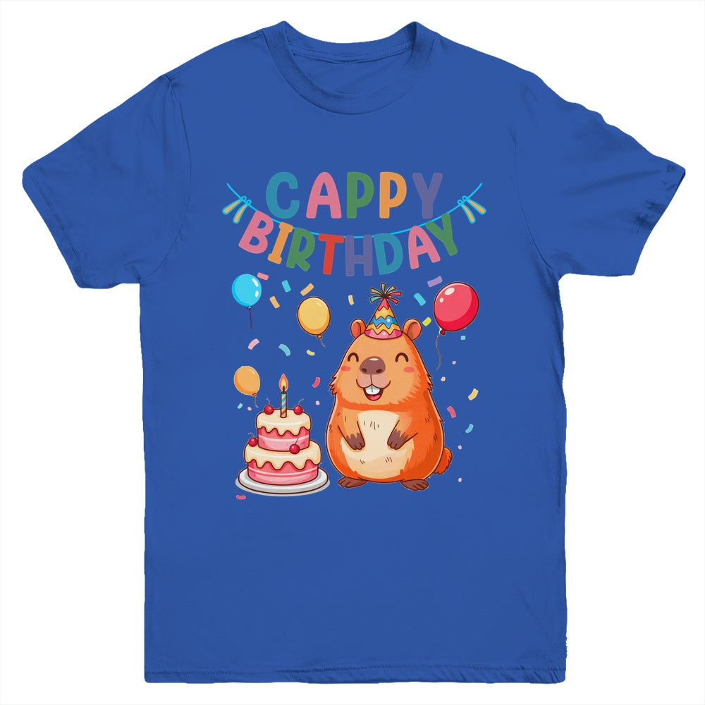 Cappy Birthday Capybara Lovers Girl Boy Happy Birthday Party Youth Shirt | siriusteestore