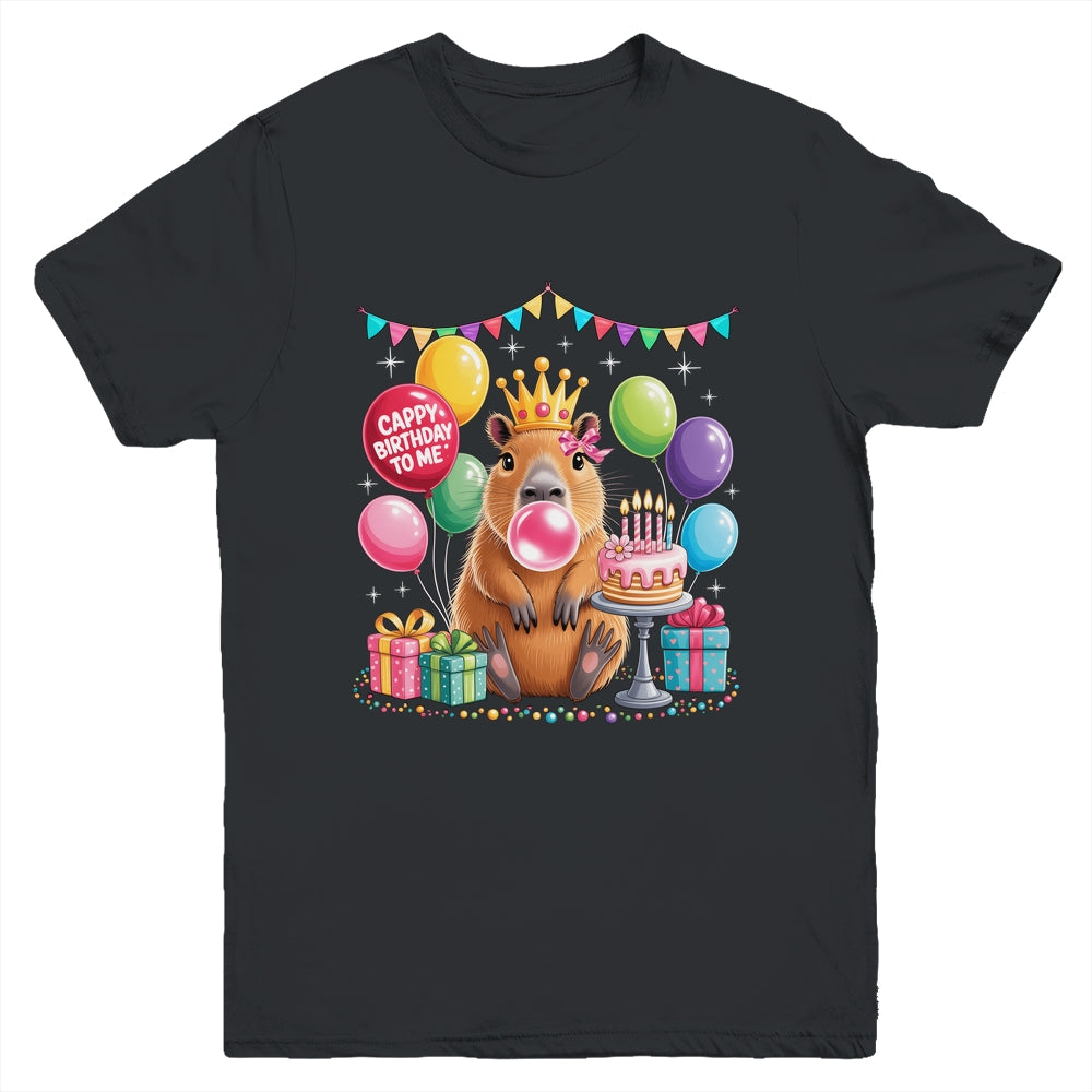 Cappy Birthday To Me Cute Capybara Birthday Girls Kids Youth Shirt | siriusteestore