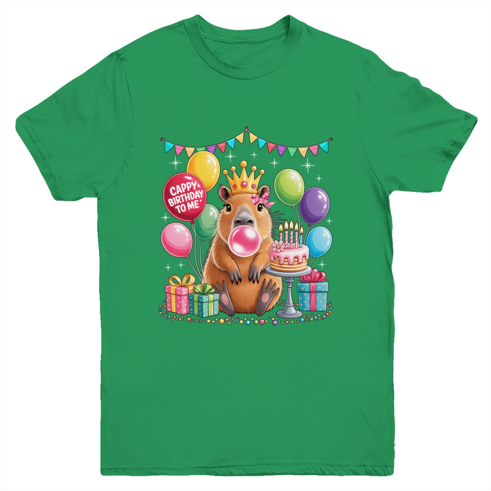 Cappy Birthday To Me Cute Capybara Birthday Girls Kids Youth Shirt | siriusteestore