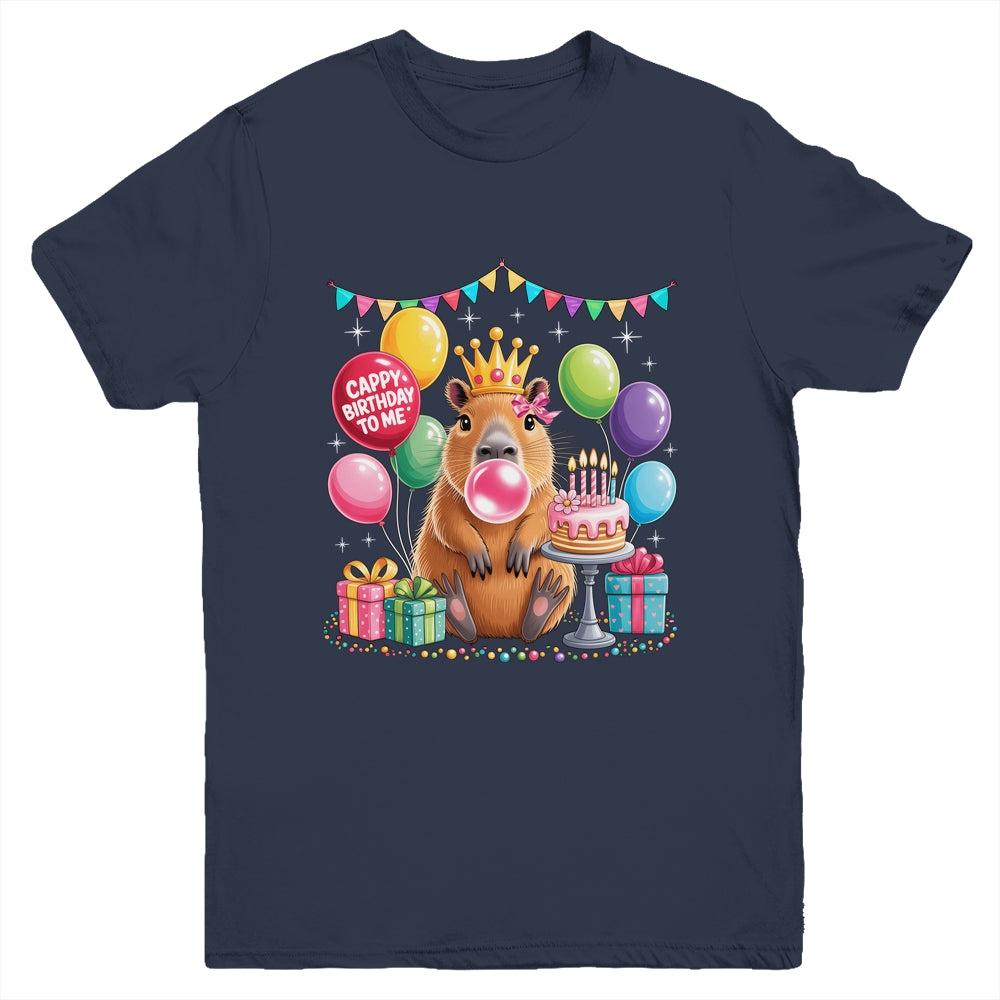 Cappy Birthday To Me Cute Capybara Birthday Girls Kids Youth Shirt | siriusteestore