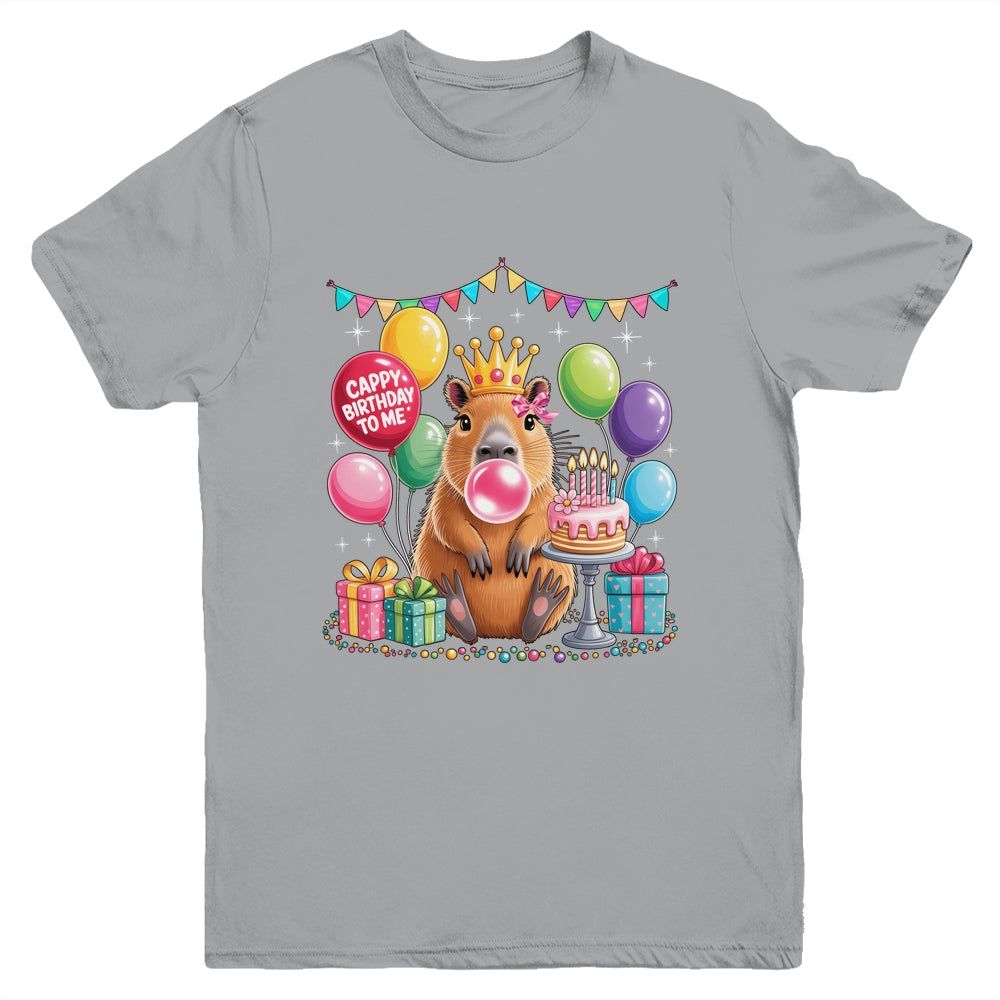 Cappy Birthday To Me Cute Capybara Birthday Girls Kids Youth Shirt | siriusteestore