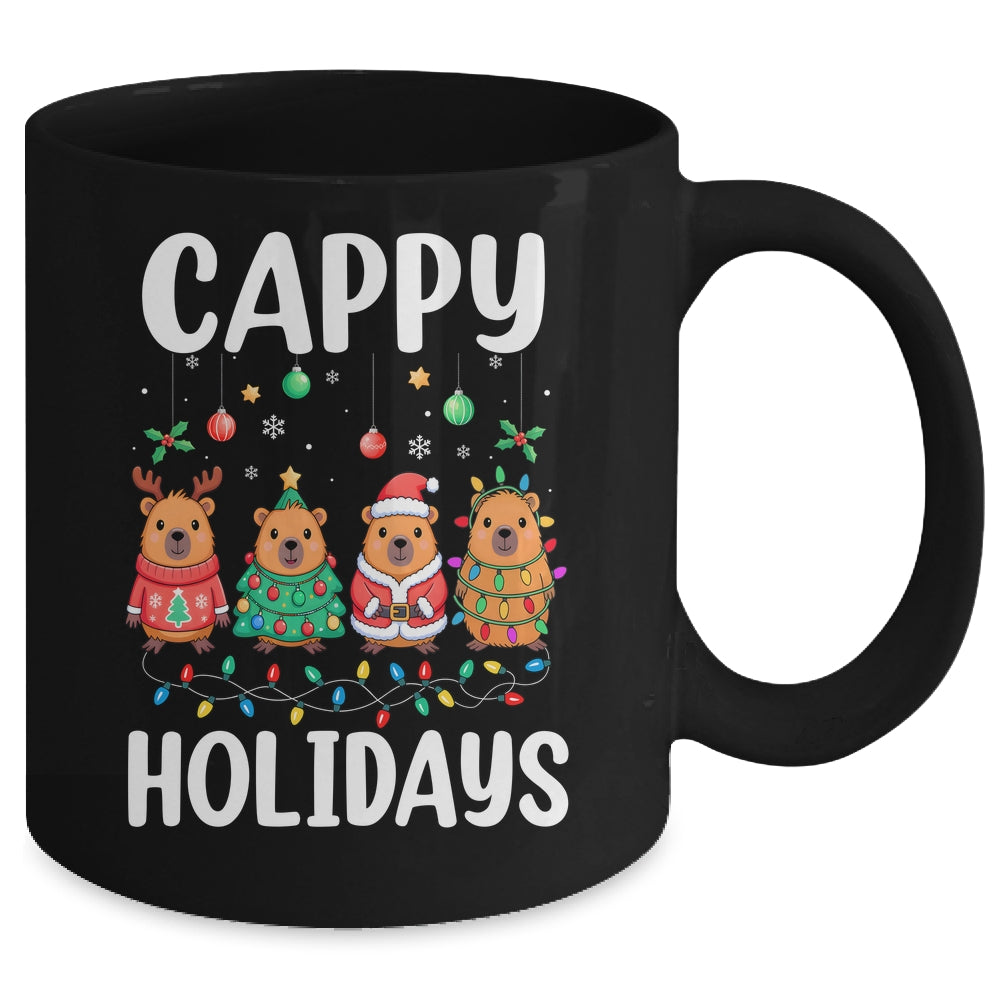Cappy Holidays Capybara Christmas Boy Girl Rodent Animal Mug | siriusteestore
