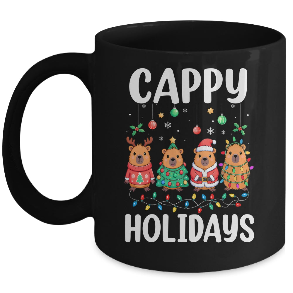Cappy Holidays Capybara Christmas Boy Girl Rodent Animal Mug | siriusteestore