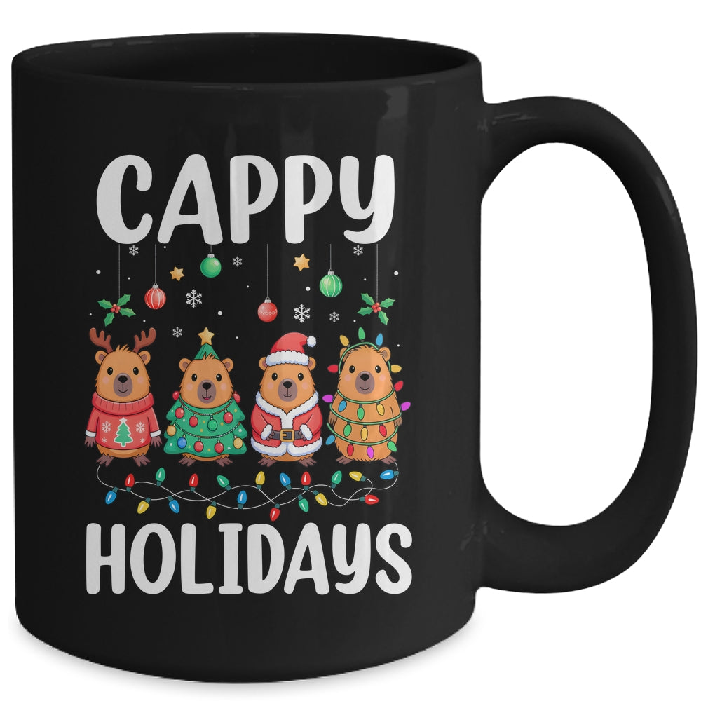 Cappy Holidays Capybara Christmas Boy Girl Rodent Animal Mug | siriusteestore