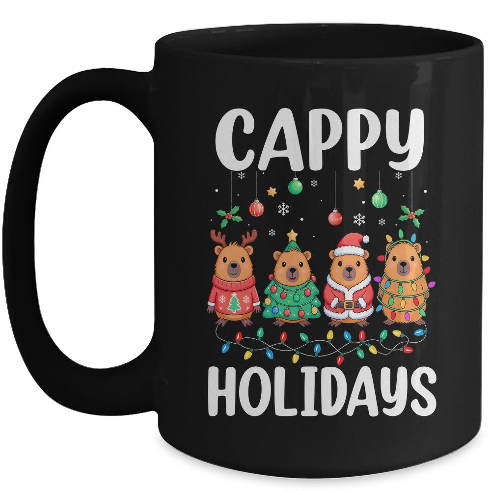 Cappy Holidays Capybara Christmas Boy Girl Rodent Animal Mug | siriusteestore