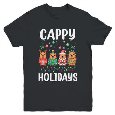 Cappy Holidays Capybara Christmas Boy Girl Rodent Animal Youth Shirt | siriusteestore