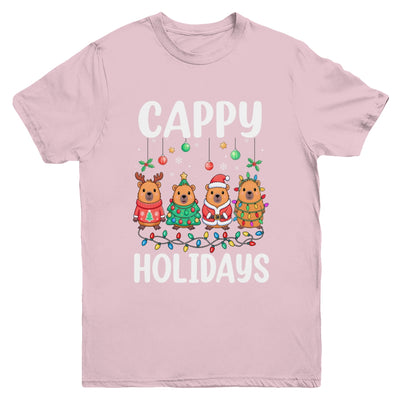 Cappy Holidays Capybara Christmas Boy Girl Rodent Animal Youth Shirt | siriusteestore