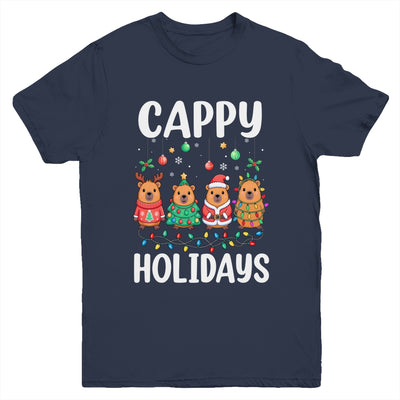 Cappy Holidays Capybara Christmas Boy Girl Rodent Animal Youth Shirt | siriusteestore