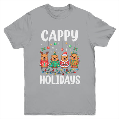 Cappy Holidays Capybara Christmas Boy Girl Rodent Animal Youth Shirt | siriusteestore