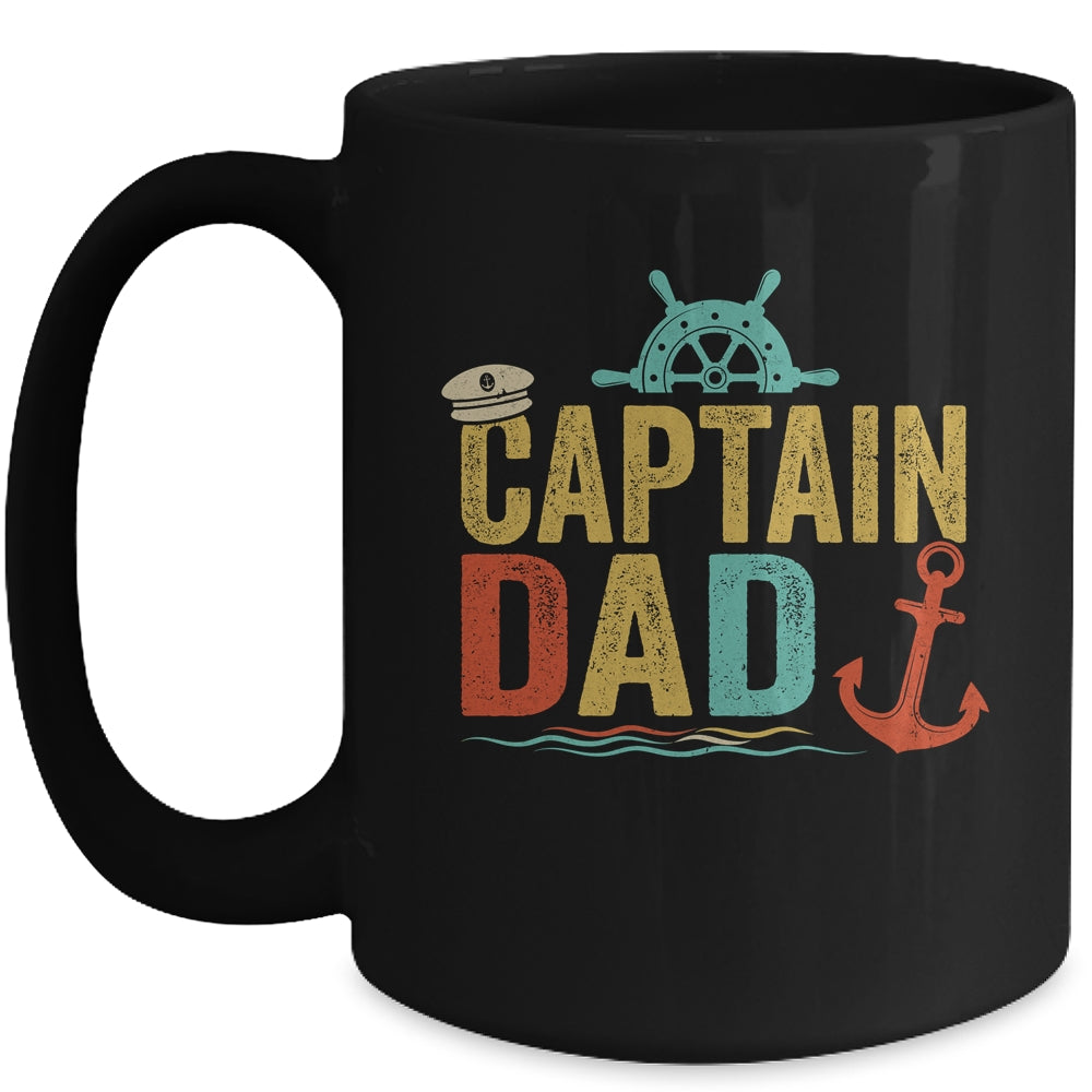 Captain Dad Pontoon Lake Sailor Fishing Boating For Men Mug | siriusteestore