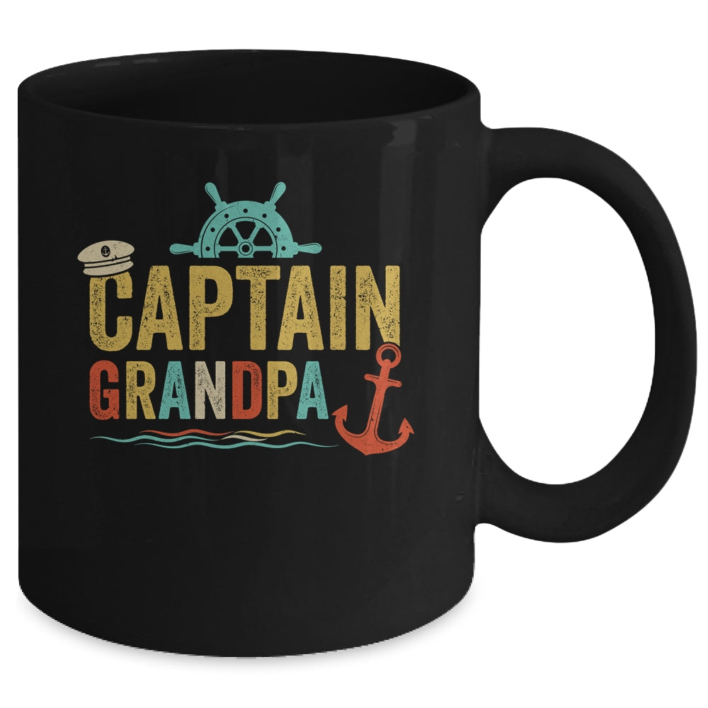 Captain Grandpa Pontoon Lake Sailor Fishing Boating For Men Mug | siriusteestore