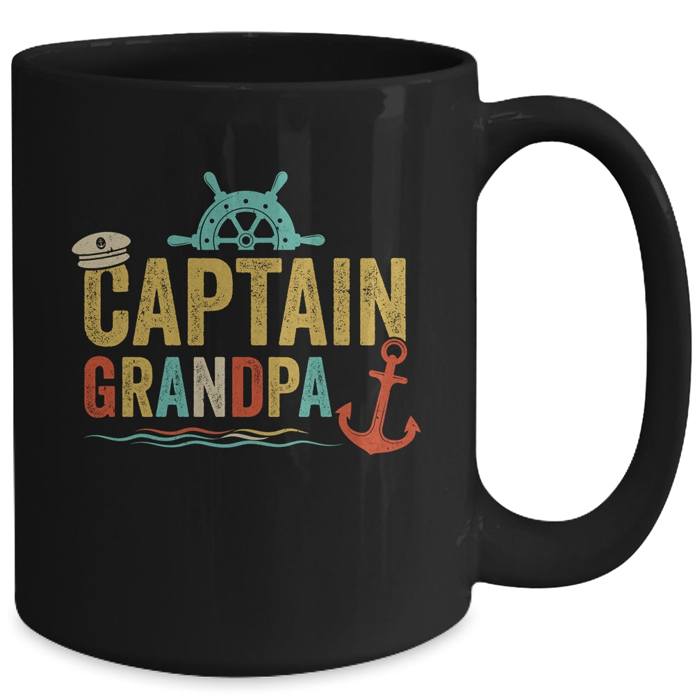 Captain Grandpa Pontoon Lake Sailor Fishing Boating For Men Mug | siriusteestore