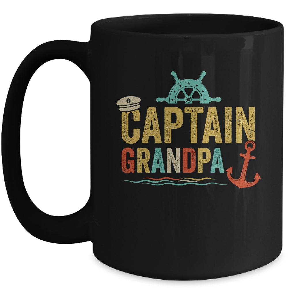 Captain Grandpa Pontoon Lake Sailor Fishing Boating For Men Mug | siriusteestore