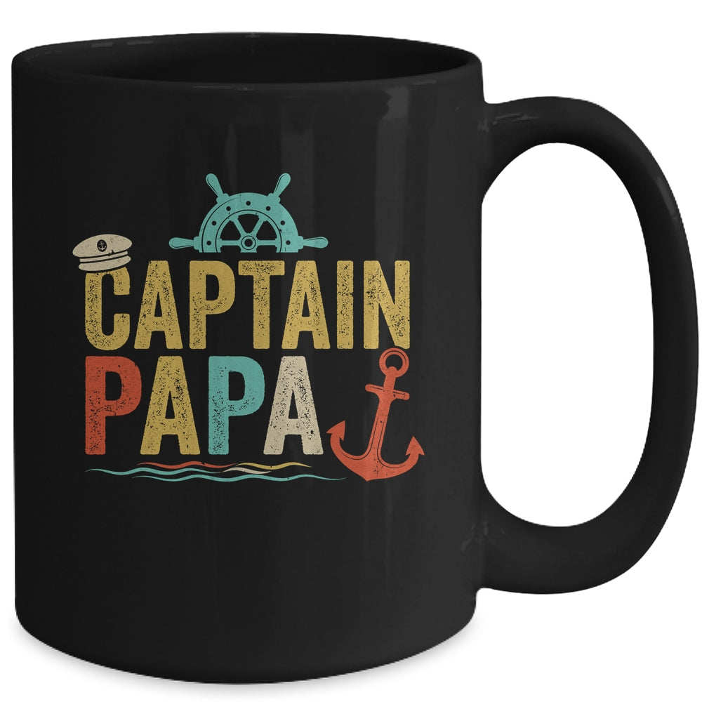 Captain Papa Pontoon Lake Sailor Fishing Boating For Men Mug | siriusteestore