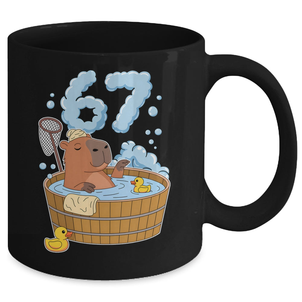 Capybara Bath Tub 67 Relaxed Funny Six Seven Meme Animal Mug | siriusteestore